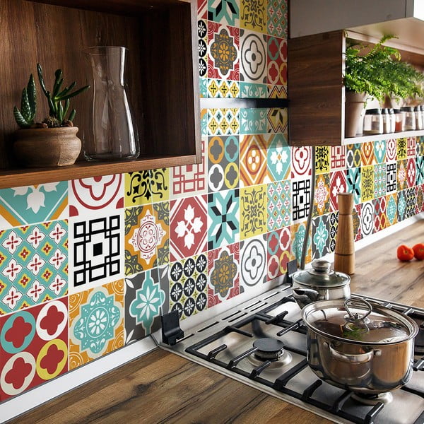 Set od 24 zidne naljepnice Ambiance Montecito, 15 x 15 cm-image-1