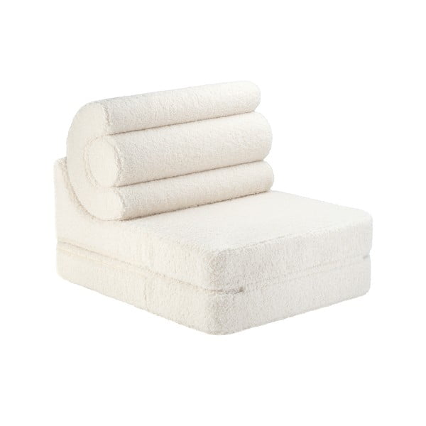 Krem dječja fotelja od bouclé tkanine Flipster – Wigiwama