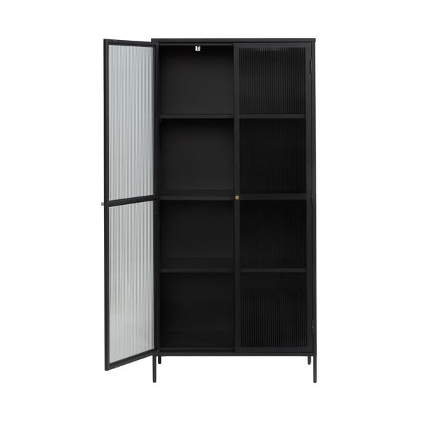 Crna metalna vitrina 90x190 cm Bronco - Unique Furniture-image-2