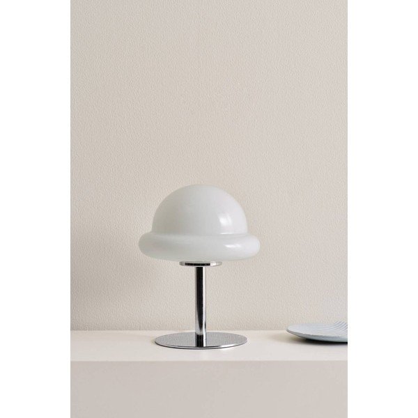 Bijela/u sjajno srebrnoj boji stolna lampa od opalnog stakla (visina 26 cm) Bubba – Jotex-image-2