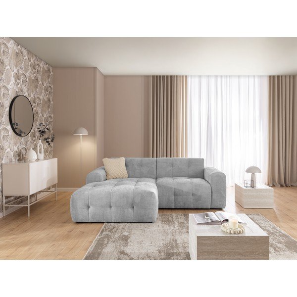 Svijetlo siva kutna garnitura (s lijevim kutom/s ležaljkom) Melva – Ropez-image-2