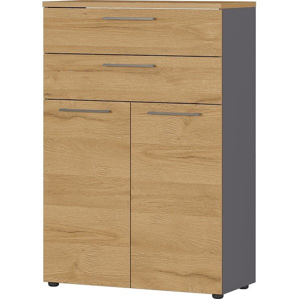 Antracit visoka komoda u dekoru hrasta 80x120 cm Agenda – Germania-image-1