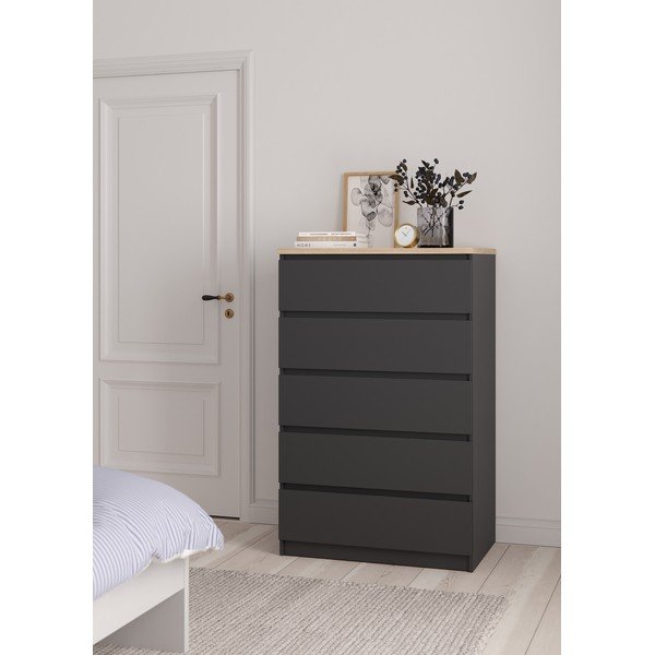 Tamno siva komoda 77x121x50 cm Naia – Tvilum-image-1