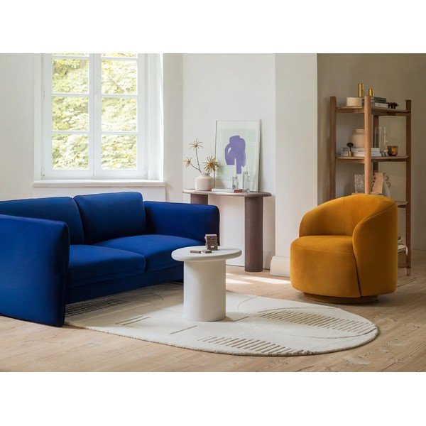 Krem baršunasti sofa 204 cm Georgia – Micadoni -image-1