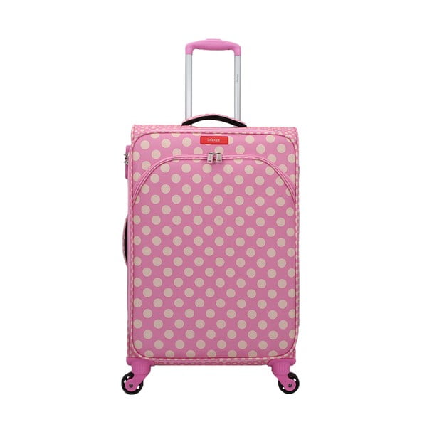 Ružičasti kofer na četiri kotača Lollipops Jenny, visina 67 cm