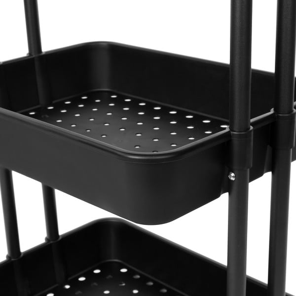 Crni plastični regal na kotačima 43x36 cm Grena – Compactor-image-2