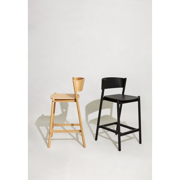 Barska stolica u dekoru hrasta u prirodnoj boji (visine sjedala 75 cm) Oblique – Hübsch-image-1