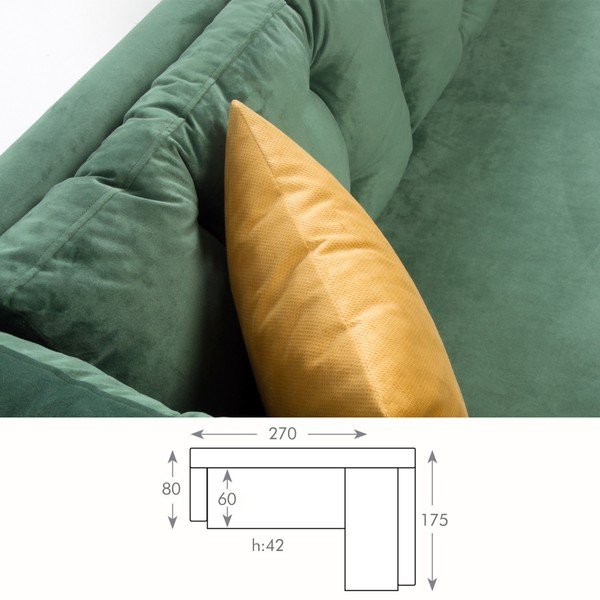 Zelena sofa desni kut Balcab Home Amalia-image-1