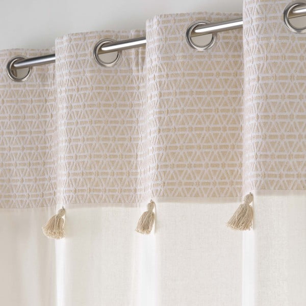 Bijela/bež zavjesa od mješavine pamuka 140x240 cm Milano – douceur d'intérieur-image-2