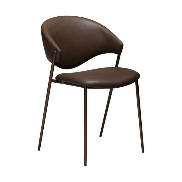 Tamno smeđa blagovaonska stolica od umjetne kože Zone – DAN-FORM Denmark