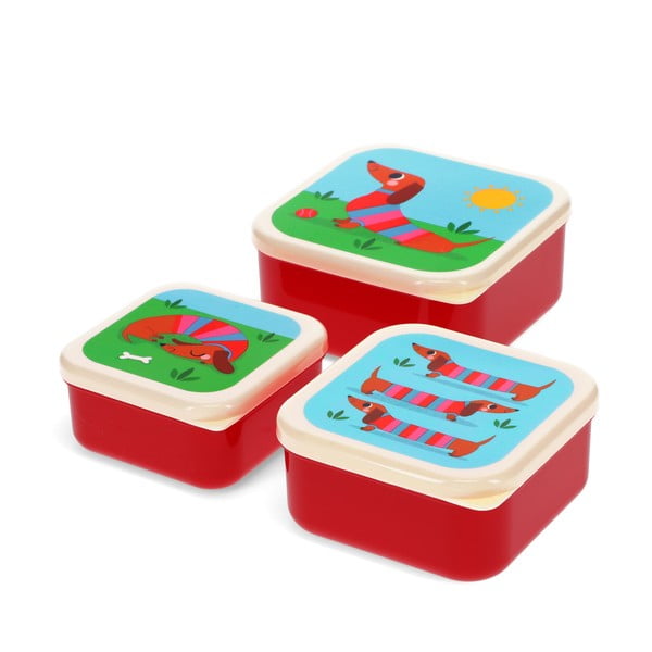 Dječja kutija za ručak 3 kom Sausage Dog – Rex London-image-2