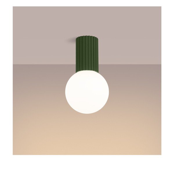 Zelena stropna svjetiljka sa staklenim sjenilom ø 12 cm Orbital – Sollux-image-1