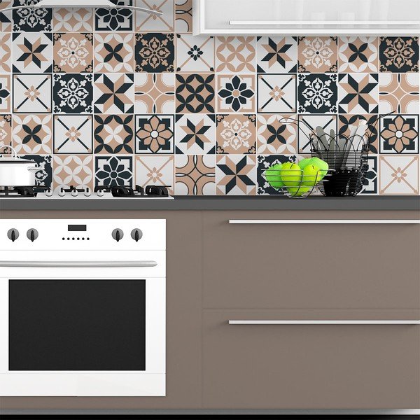 Set od 24 zidne naljepnice Ambiance Azulejos Aldonio, 15 x 15 cm-image-3