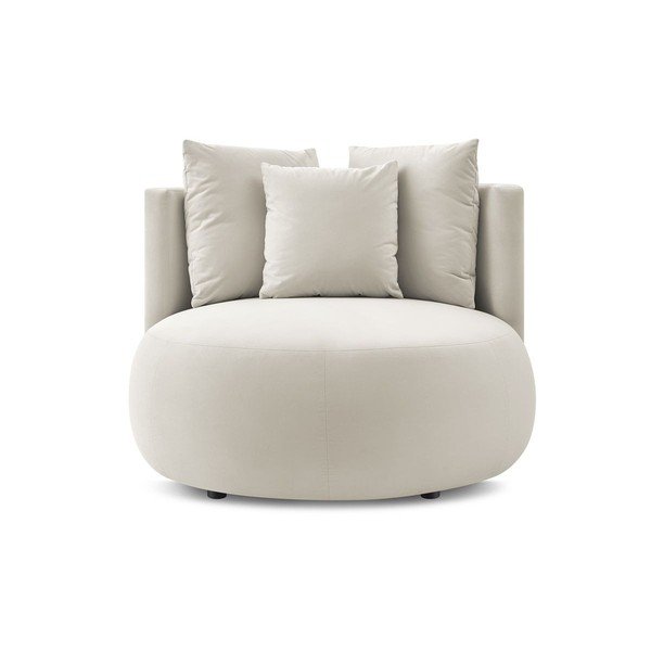 Bež baršunasti fotelja Cesar – Bobochic Paris-image-3