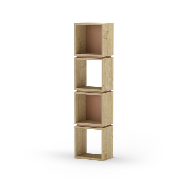 Ciglasta/u prirodnoj boji biblioteka u dekoru hrasta 32x133 cm Lofty – Marckeric-image-3