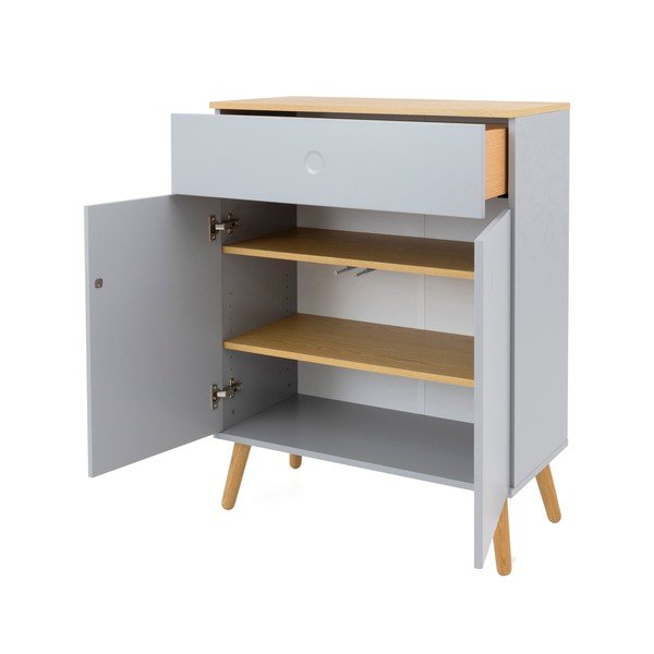 Siva komoda s nogama od hrastovog drva Tenzo Dot, širina 79 cm-image-3