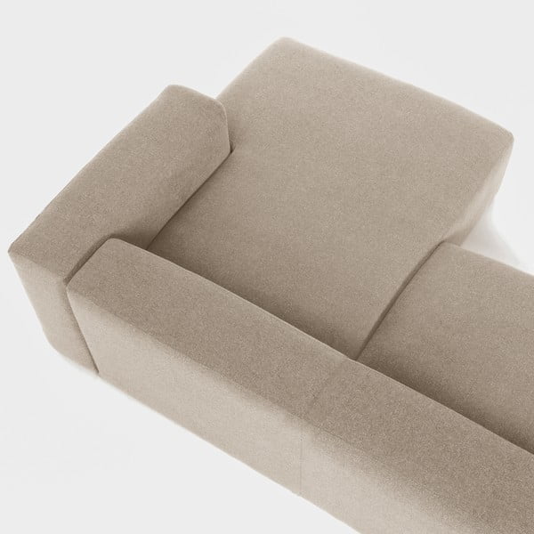 Bež kutna garnitura Kave Home Blok, desni kut-image-1