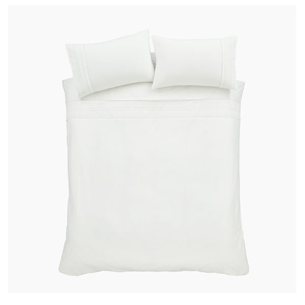 Bijela posteljina za bračni krevet 200x200 cm Broderie Anglaise – Catherine Lansfield