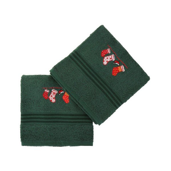 Set od 2 zelene čarape Corap, 50 x 90 cm