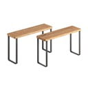 Mat crne/u prirodnoj boji drvene dodatne kuhinjske police u setu 2 kom 27x8 cm York – Metaltex
