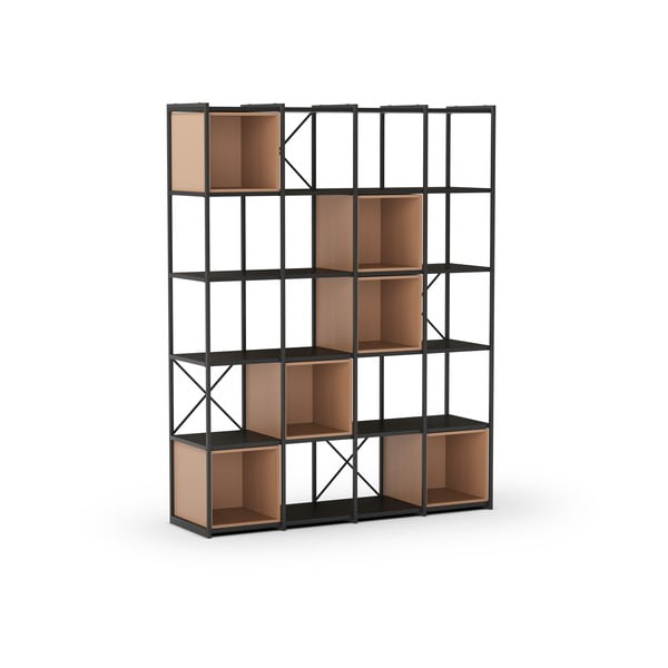 Crna/ciglasta biblioteka 140x179 cm Anya – Marckeric-image-2