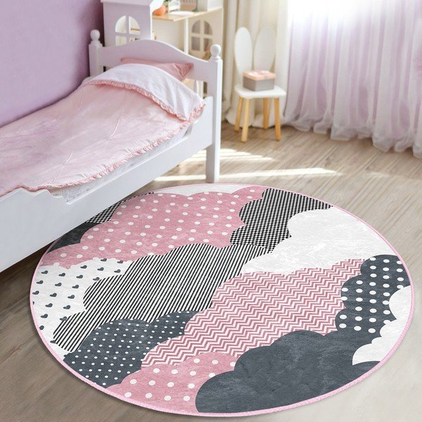 Ružičasti/sivi dječji tepih ø 120 cm Comfort – Mila Home-image-4