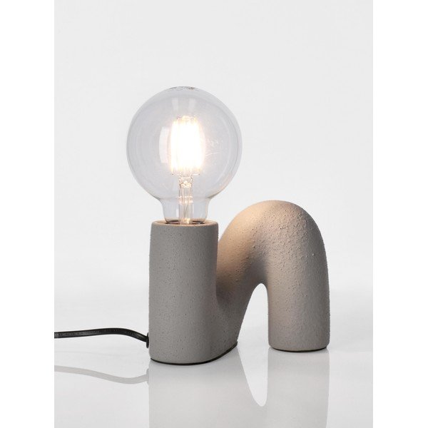 Siva stolna lampa keramička sa staklenim sjenilom (visina 12,5 cm) Jael – Yes Everyday-image-1