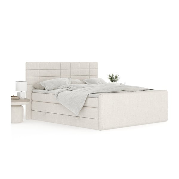Bež boxspring krevet s prostorom za odlaganje 160x200 cm Ava – Maison de Rêve-image-3
