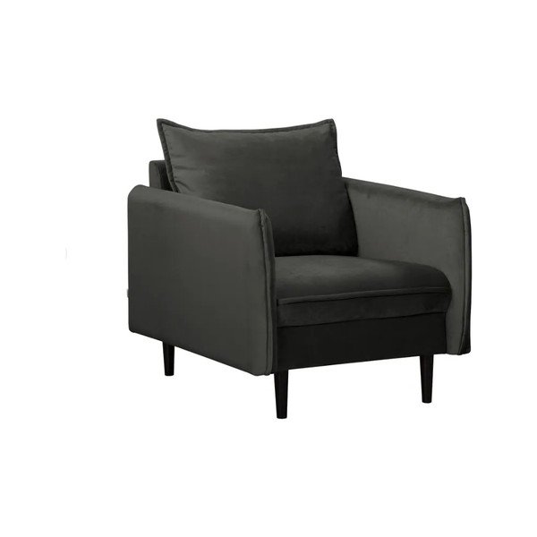 Tamno siva baršunasti fotelja Juli – Ropez