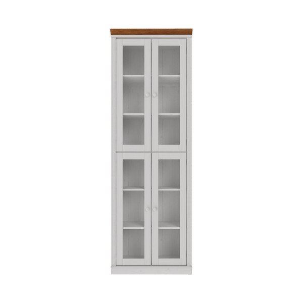Bijela/jantarna vitrina od masivnog bora 74x223x37 cm Anita – Støraa