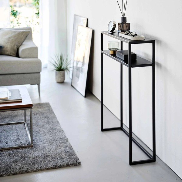 Crni metalni pomoćni stol 18x60 cm Tower – YAMAZAKI-image-3