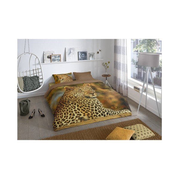 Pamučna posteljina za bračni krevet Dobro jutro Leopard, 240 x 200 cm-image-1