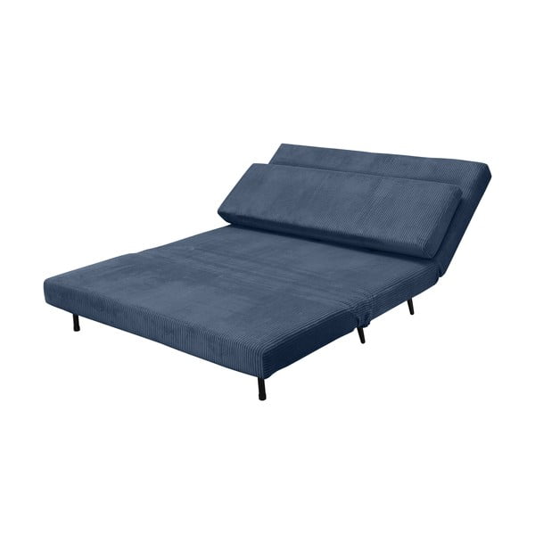 Plava sklopiva sofa od samta 140 cm Mallory – Støraa-image-4