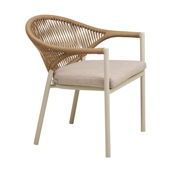 Bež metalna/podstavljena vrtna stolica Abela – House Nordic-image-3