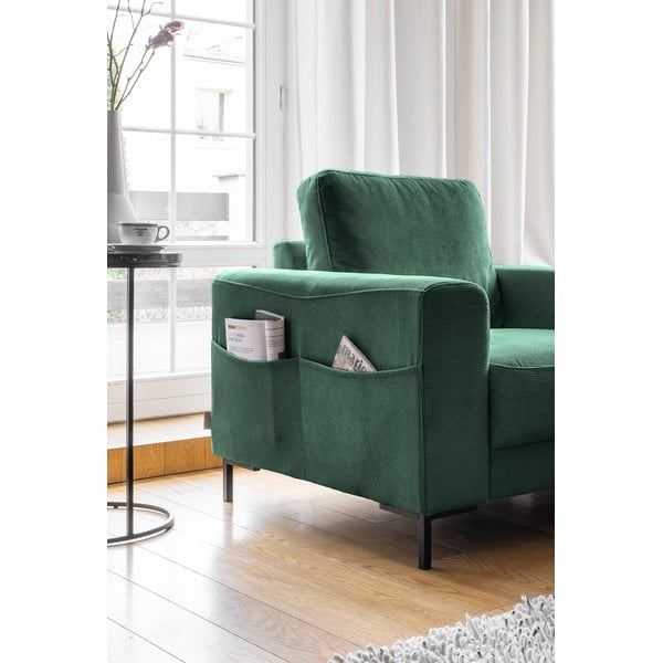 Tamno zelena fotelja od samta Lofty Lilly – Miuform-image-3