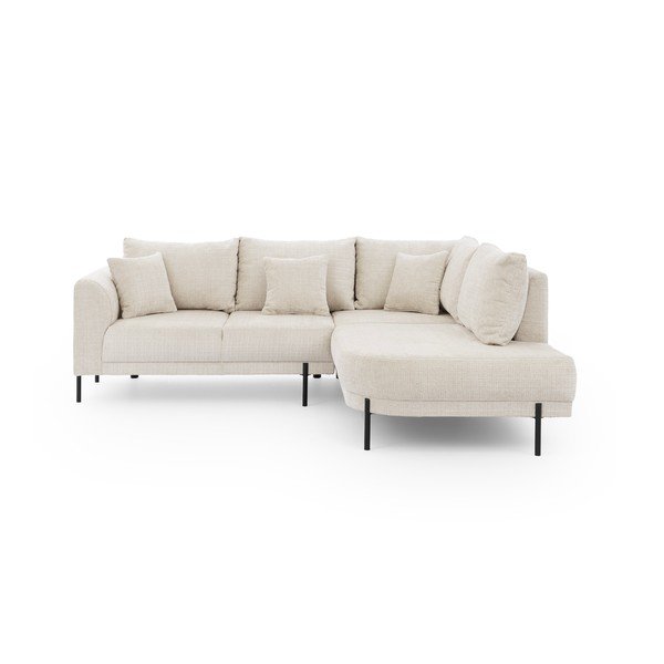 Bež kutna garnitura od šenila (s desnim kutom/u obliku slova L) Mauris  – Ropez