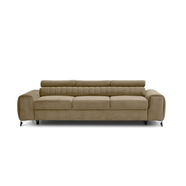 Svjetlo smeđa baršunasti sklopiva sofa 261 cm Laurence – ELTAP