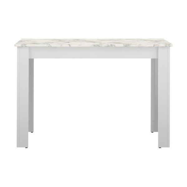 Bijeli blagovaonski stol s pločom u dekoru mramora 110x70 cm Nice - TemaHome 