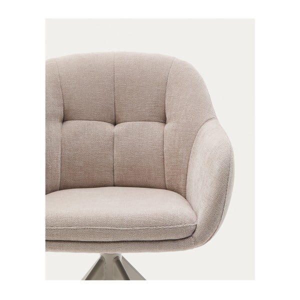 Bež podstavljena blagovaonska stolica s naslonima za ruke Dorina – Kave Home-image-2