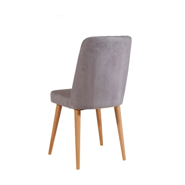 Siva baršunasta blagovaonska stolica Stormi Sandalye – Kalune Design-image-1