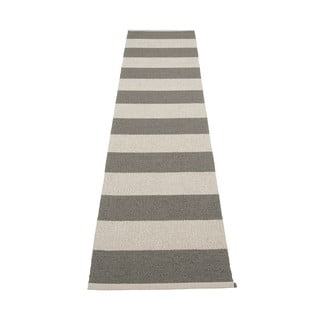 Antracitno siva/krem unutarnja i vanjska staza 70x300 cm Bob Charcoal Linen – Pappelina