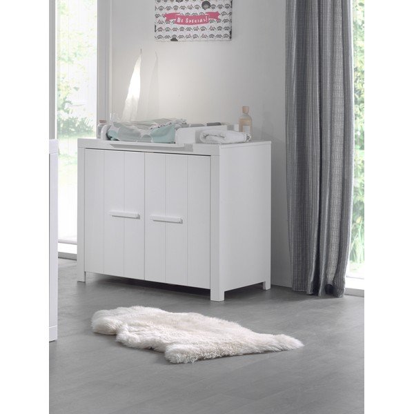 Bijela niska dječja komoda od masivnog bora s promjenjivim stolom 100x96 cm ERIK – Vipack-image-1