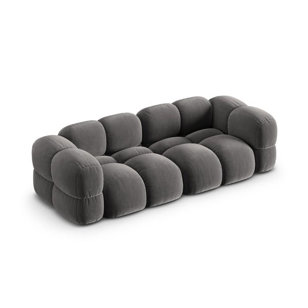 Siva baršunasti sofa 250 cm Loretto – Cosmopolitan Design-image-3