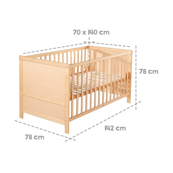 Dječji krevet 70x140 cm u prirodnoj boji – Roba-image-2