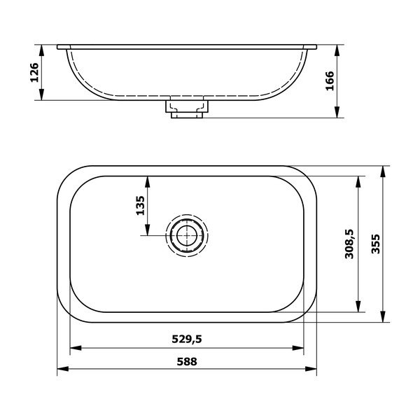 Bijeli umivaonik od umjetnog kamena 59x35,5 cm Impala – Sapho-image-4