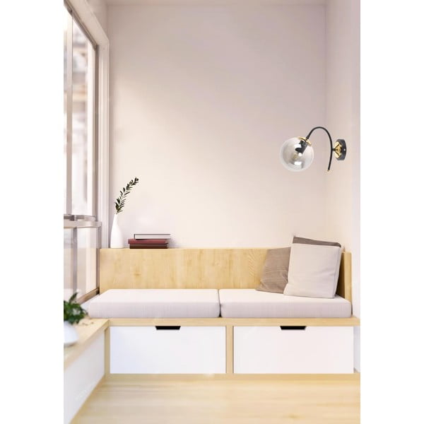 Crna/siva zidna lampa ø 15 cm Yoyo – Squid Lighting-image-1