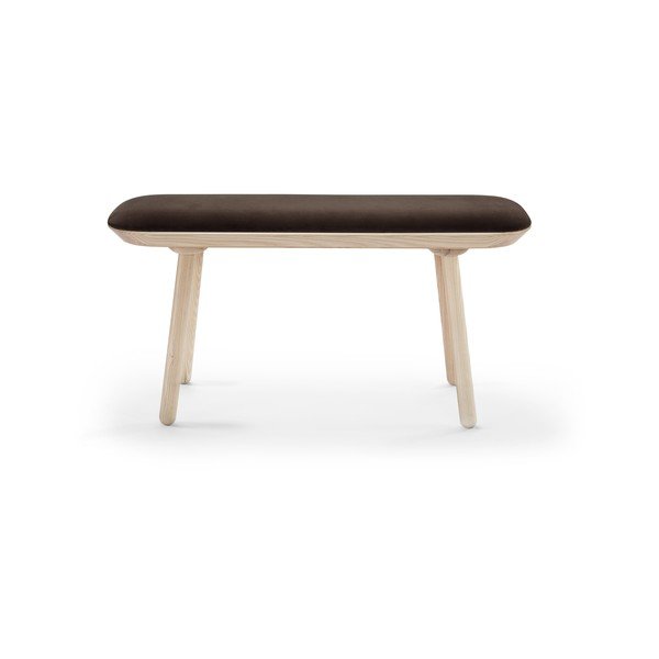 Smeđa baršunasta klupa EMKO Naïve, 100 cm-image-2