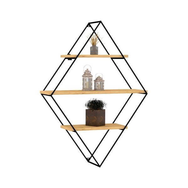Crno/prirodna polica Meho - Kalune Design-image-2