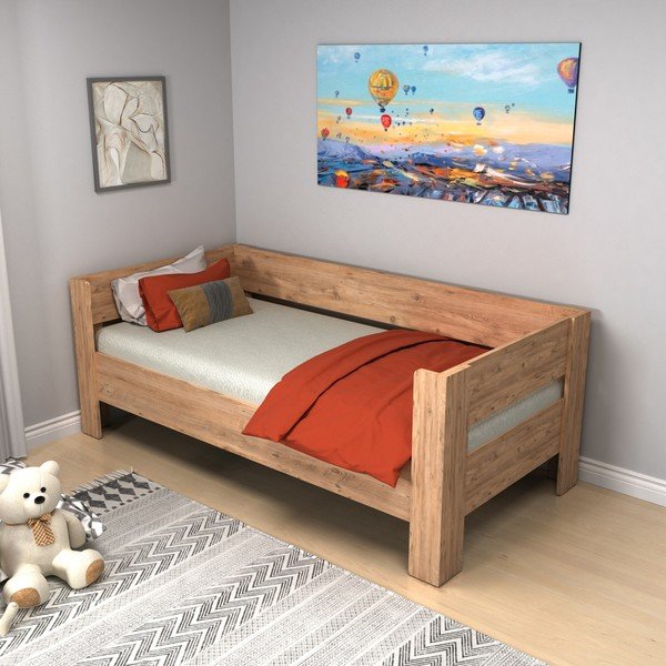 Krevet 90x190 cm u prirodnoj boji Malina – Kalune Design-image-3