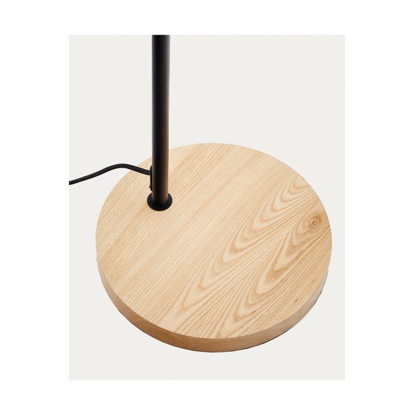 Crna/u prirodnoj boji stojeća svjetiljka s metalnim sjenilom (visina 150 cm) Catlar – Kave Home-image-4